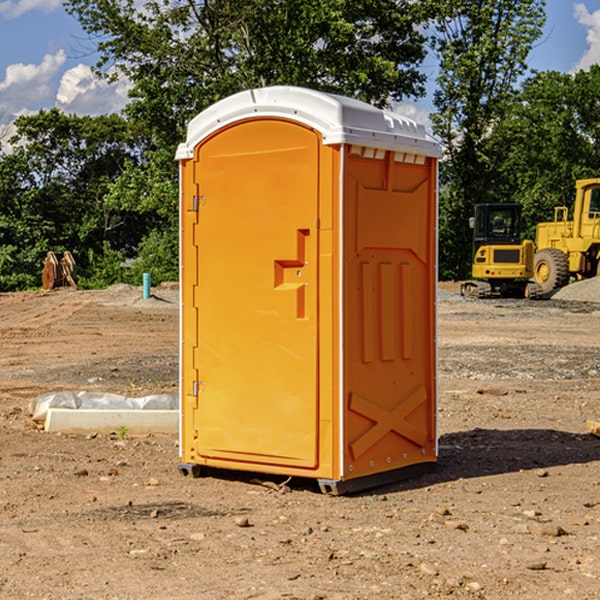 how often are the portable restrooms cleaned and serviced during a rental period in Lexington Hills